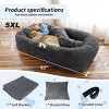 Large Washable Faux Fur Orthopedic Dog Bed for People and Pets, Extra Plush Pillow and Blanket Set, Premium Support for Napping and Doze Off - 2 of 3