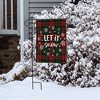 Let It Snow Plaid Winter Burlap Garden Flag Snowflakes 12.5"x18" Briarwood Lane - 4 of 4