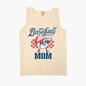 Simply Sage Market Women's Baseball Mom Checkered Garment Dyed Heavy Weight Tank - 1 of 2