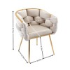 Kumasinova Luxury Modern Accent Armless Chair, Velvet Upholstered Dining Chair, Unique Knitting Process, Bedroom Leisure Single Sofa Chair - 4 of 4