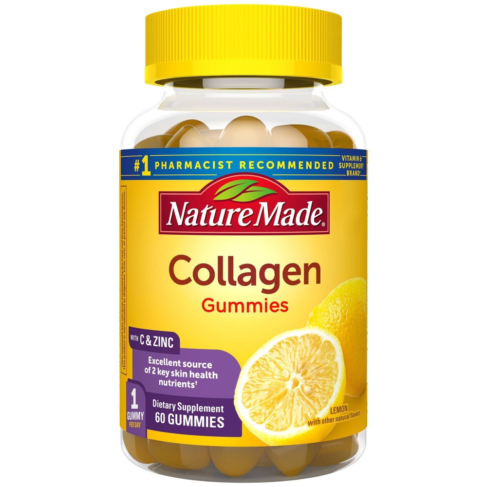 Photos - Vitamins & Minerals Nature Made Hydrolyzed Collagen Supplement Gummies with Vitamin C, Biotin & Zinc - 60ct