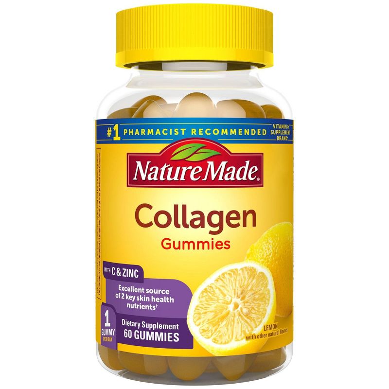 Nature Made Hydrolyzed Collagen Supplement Gummies with Vitamin C, Biotin &#38; Zinc - 60ct, 1 of 6