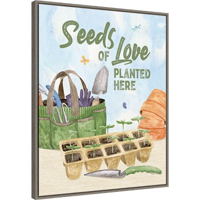 Seeds of Love Garden Tools Canvas Wall Art