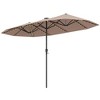 Costway 13 FT Large Patio Umbrella with LED Solar Lights Crank Handle 12 Heavy-Duty Ribs Beige/Brown/Gray/Navy/Orange/Wine - 2 of 4