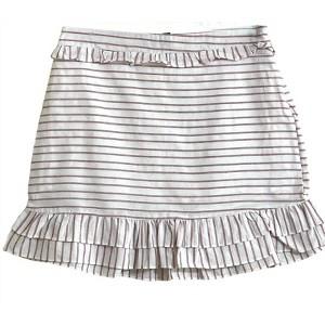 Women's Wo's Cotton Blend Stripes Ruffle A Line Slip Skirt - AQUA - 1 of 3