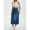 INSPIRE CHIC Women's Denim Stretch High Waisted Split Back Pockets Casual Pencil Midi Skirts - 2 of 4