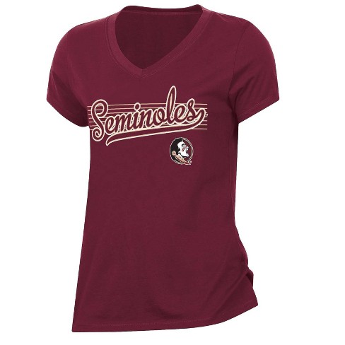 Women's Florida State University-V-Neck Burnout Tee