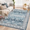 Vintage Rug Machine Washable Rustic Floral Rug Non Slip Traditional Distressed Carpet Soft Low Pile Farmhouse Oriental Design Floor Carpet - 3 of 4