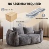 Bean Bag Chair for Adults, Ultra Soft Fluffy Loveseat Bean Bag Sofa, Oversized Floor Sofa for Living Room Bedroom, Cozy Reading Chair with Filler - 4 of 4