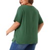 Agnes Orinda Women's Plus Size Lightweight Soft Short Sleeve Round Neck Cotton Linen Casual T-Shirts - 4 of 4