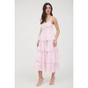 August Sky Women's Sleeveless Floral Back Self Tie Tiered Midi Dress - 3 of 4