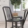 Merrick Lane Santorini 18 Inch Galvanized Steel Indoor/Outdoor Dining Chair with Slatted Back And Powder Coated Finish - 4 of 4