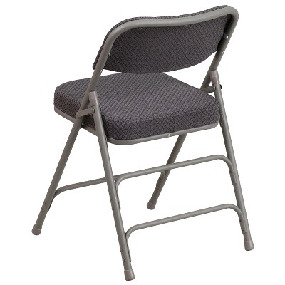 Ultra-Padded Gray Fabric Metal Folding Chair Set