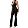 Women's Lurex Rib Deep V-Line Disco Jumpsuit - Aced It - 2 of 4