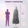 Clearance! 6 FT Prelit Blue Gradient Snow Flocked Christmas Tree, Slim Pencil Xmas Tree, Hinged Branches, Easy Setup - 4 of 4