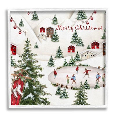 Stupell Industries Christmas Town Ice Skating, 12'' X 12'' : Target