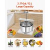 VEVOR 3.17 Gal/12L Fruit Wine Press, 2 Stainless Steel Barrels, Manual Juice Maker, Cider Apple Grape Tincture Honey Olive Oil Making Press, Silver - 4 of 4