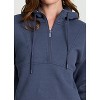 RBX Active Women's Half Zip Cotton Blend Fleece Sweatshirt Hoodie with Adjustable Drawstrings - 4 of 4