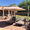 PURPLE LEAF 10/11/12/13ft Outdoor Patio Cantilever Umbrella with Base Offset Umbrella 360 Degree Rotation Round Umbrella for Deck Pool Garden - 3 of 4