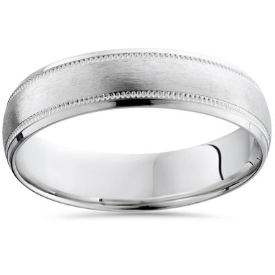 Pompeii3 Mens 6mm Platinum Wedding Band Brushed Comfort Fit Ring