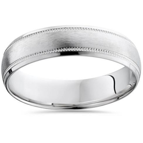 Brushed platinum mens hot sale wedding ring