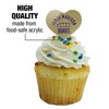 James Madison University Dukes Heart Love Cupcake Picks Toppers Decoration Set of 6 - 3 of 4