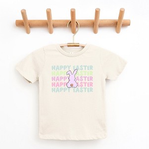 The Juniper Shop Pastel Happy Easter Stacked Toddler Short Sleeve Tee - 1 of 2