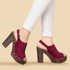 Allegra K Women's Open Toe Buckle Strap Slingback Platform Chunky Heel Sandals - 2 of 4