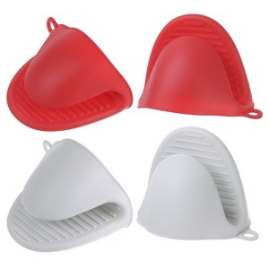 Unique Bargains Heat Resistant Kitchen Utensil Sets Silicone Oven Mitts 4 Pcs - 1 of 4