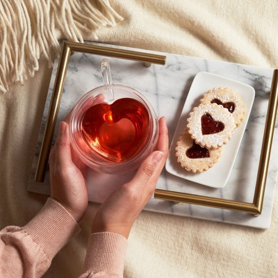 Kendall Clear Heart Shaped Double Walled Glass Tea Mug