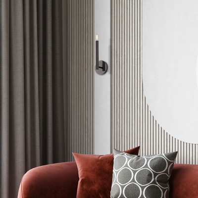 Monaco Black Chrome Steel Wall Sconce with Candelabra Base