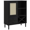 vidaXL Highboard SENJA Rattan Look Black 35.4 in.x15.7 in.x44.1 in. Solid Wood Pine - 2 of 4