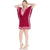 LA LEELA women's Vacation Casual Swim Holiday Beachwear Summer Beach Dress Plus Size Swing Bathing Suit Cover Ups for Women 3X-4X Pink, Solid - 3 of 4