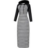 Women's Casual Long Sleeve Maxi Hoodie Dress Slim Pullover Dresses with Pocket - 4 of 4
