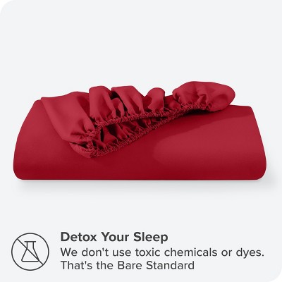 Queen Red Ultra-Soft Microfiber Deep Pocket Fitted Sheet