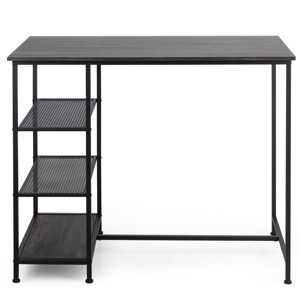 Tangkula Industrial Wood Bar Table Counter Dining Pub Table with Storage Shelves - 1 of 4