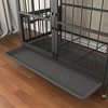 NicBex 31.5Inch Dog Crate Decorative Dog Cage Table with 2 Doors and Wheels,Wooden Dog Cage End Table with 2 Feeding Bowls for Indoor Use,Gray - 2 of 4