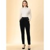 Allegra K Women's Velvet Elegant High Waist with Pockets Work Ankle Pants - 3 of 4