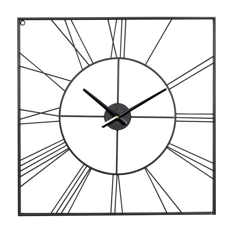 24"x24" Metal Open Frame Square Wall Clock - CosmoLiving by Cosmopolitan, 1 of 19