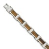 Black Bow Jewelry Men's 11mm Stainless Steel & Brown Tiger's Eye Link Bracelet, 8.5 Inch - 3 of 4