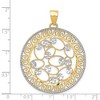 Black Bow Jewelry 14k Yellow Gold & White Rhodium D/C Ornate Circle Pendant, 38mm - 4 of 4