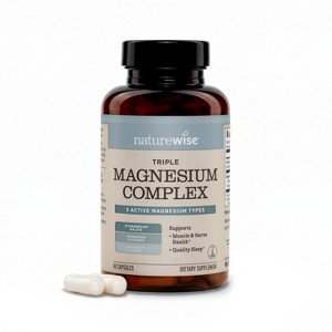 NatureWise Triple Magnesium Complex - High Absorption Magnesium Glycinate + Malate + Citrate for Muscle Nerve & Energy Support - Vegan - 1 of 4