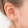 Girls' Round CZ Encrusted Screw Back 14k Gold Earrings - In Season Jewelry - 3 of 4