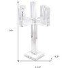 HomeRoots 20" Clear Faceted Crystal Tabletop Candelabra Candle Holder - 3 of 4