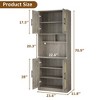71 Inch Tall Pantry Cabinet with Microwave Shelf & Adjustable Shelves, Freestanding Storage Hutch for Kitchen, Dining Room, Living Room, Oak - 2 of 4