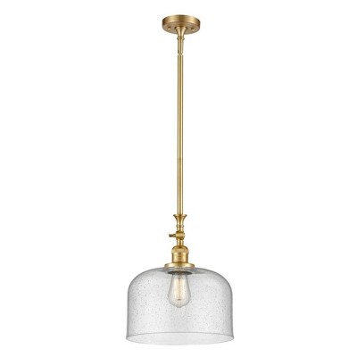 Bell - 1 Light Stem Hung Mini Pendant In Industrial Style-15 Inches Tall and 12 Inches Wide