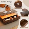 PAGED Round Nesting Coffee Table, Modern Side Table with Storage Drawer and MDF Tabletop, Center Table for Living Room, Bedroom - 3 of 4