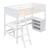 TiramisuBest Twin Loft Bed with Desk & Shelves, White, Space-Saving Wooden Loft Bed for Kids, Study & Play - 4 of 4