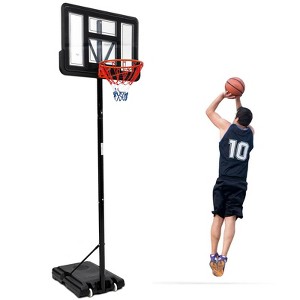 Portable basketball hoop outdoor 62-20in Adjustable Basketball Goal System, 44 Inch Outdoor Hoop & Goals for Youth, and Adults in Backyard,Garage - 1 of 4