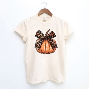 Simply Sage Market Women's Coquette Fall Pumpkin Short Sleeve Garment Dyed Tee - 1 of 4